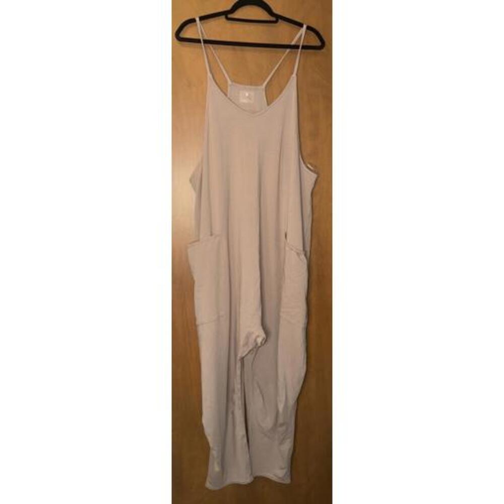 Free People Movement Hot Shot  Jumpsuit Size Large Athleisure Mocha Latte